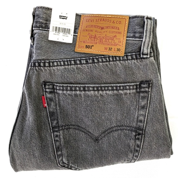 Levi's Other - Levis 501 Original Grey Straight Leg Button Fly Denim Jeans 005013496 32x30